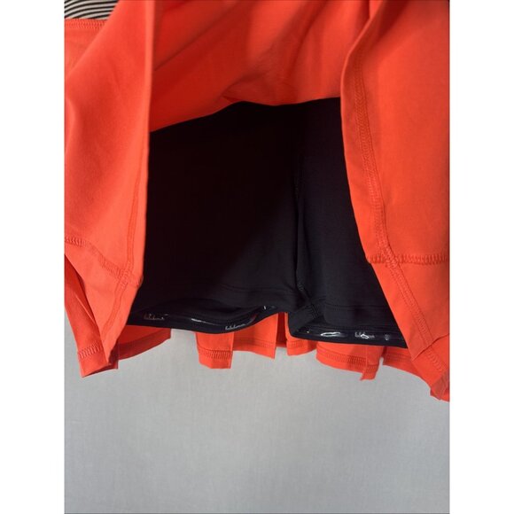 Lululemon Neon Orange Tennis Skirt Size 2 Built In Shorts - Picture 3 of 5